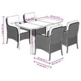 thumbnail image 2 of vidaXL 5 Piece Garden Dining Set with Cushions Brown Poly Rattan, 2 of 6