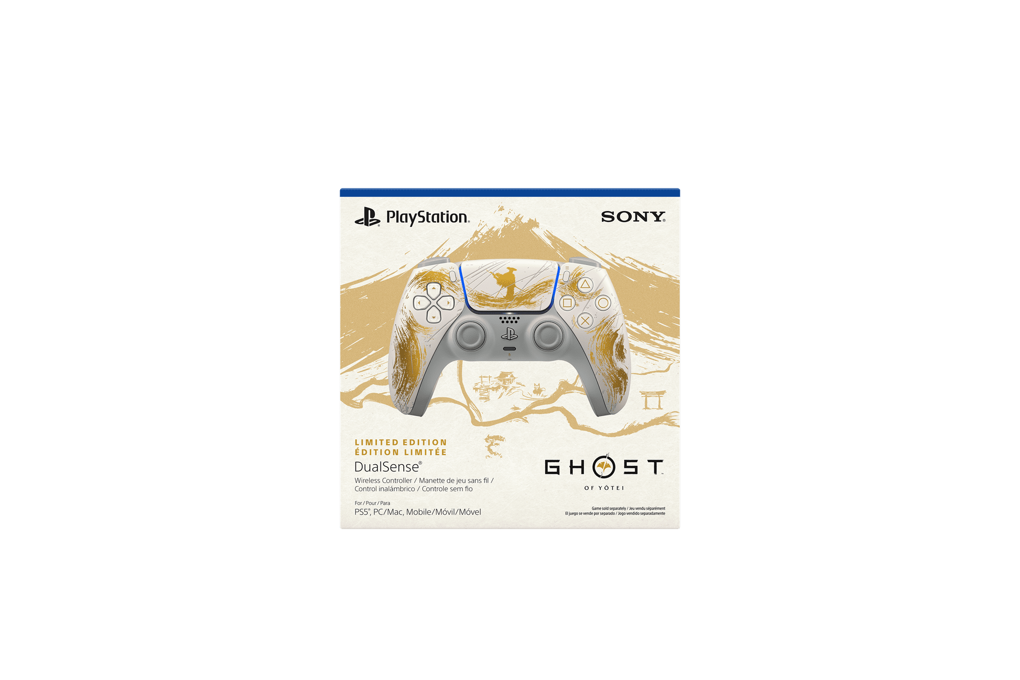 Manette PS5 DualSense - Édition Ghost Of Yotei - Custom Or - Neuf (ouverte) - Dans Sa Boîte