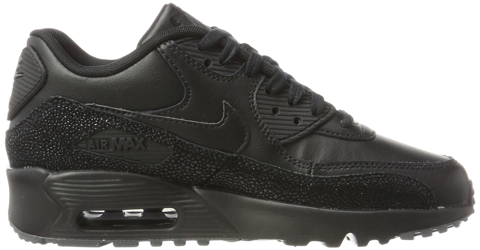 Nike 859560-002 : Air Max 90 SE Leather Big Kids Shoe Black Grey (5 M US Big Kid)