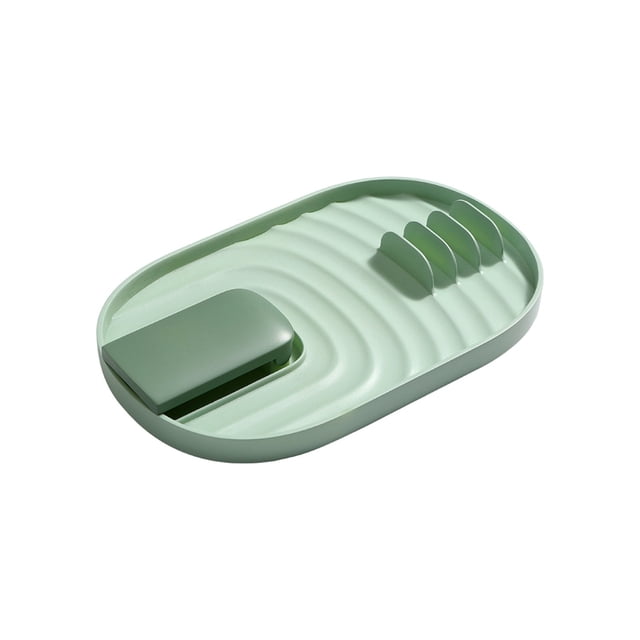 Multifunctional Spoon Rest, 1 PCS Foldable Pot Lid Holder Spoon Rest Pan Pot Cover Lid Rack Shelf Standfor Stove Top Kitchen Gadgets Utensil Holder for Home Use Stove(Green)