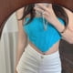 thumbnail image 2 of Txlixc - Camiseta de punto para mujer, sin tirantes, sin mangas, con dobladillo tipo pañuelo Txlixc  Sexy, 2 of 6