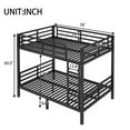 thumbnail image 5 of Black Bunk Bed Full Over Full, Heavy Duty Metal Bunk Beds Convertible into 2 Individual Beds, Full Size Bunk Beds with 2 Ladder and Full-Length Guardrail, Bunk Beds for Teens and Adults, 5 of 9
