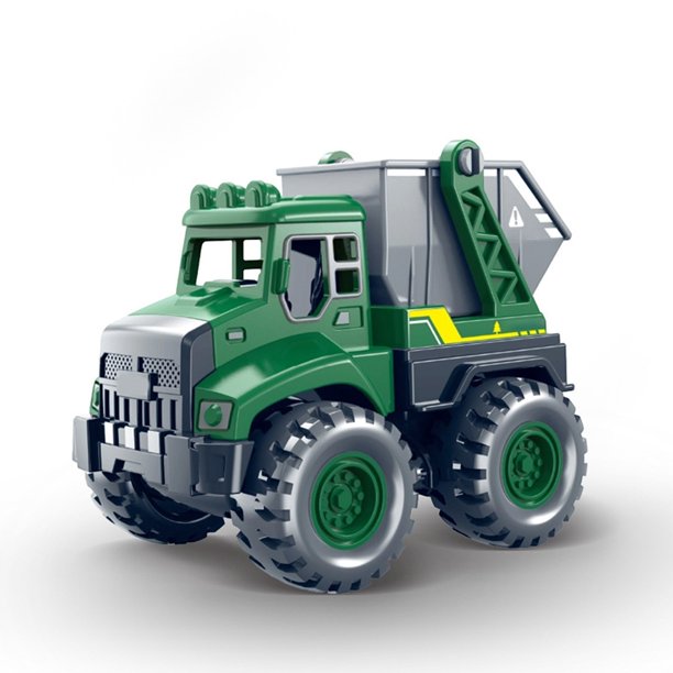 Modelo de simulación de un coche de juguete para niños, un camión de basura para el saneamiento ambiental, un camión de riego y un vehículo de rescate.