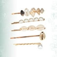 thumbnail image 4 of 1 juego de 5 pinzas para el pelo de aleación con perlas de imitación y exquisitas horquillas de concha para niñas y mujeres, 4 of 7