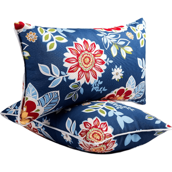 Outdoor Pillows Waterproof Set of 2 Outdoor Throw Pillows with Insert Included 12×20 Inch Outdoor Lumbar Pillows for Patio Furniture