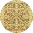 thumbnail image 1 of Ahgly Company Indoor Round Abstract Cinnamon Brown Oriental Area Rugs, 4' Round, 1 of 6
