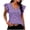 Purple, variant on Blouses for Women Dressy Casual, Short Sleeve Shirts, Elegant Satin Twisted Knot Neck Breathable Work Blouses
