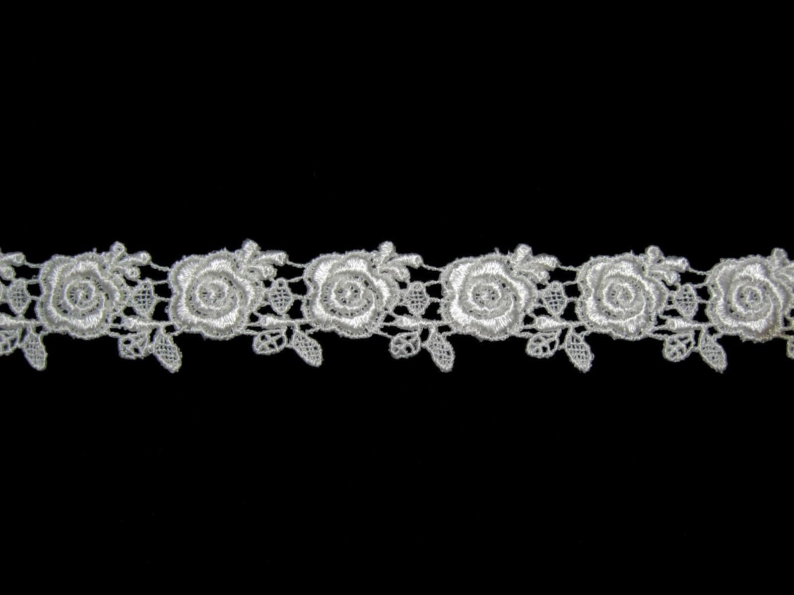 Lily 1" 19 Colors Rose Floral Venice Lace Trim Flower Guipure By Lot of 5 Yards