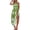 Green, variant on Women's Printed Smocked Maxi Cami Dress Lightweight Sleeveless Boho Style Summer Everyday Wear 100% Polyester
