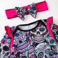 thumbnail image 6 of XIYON Baby Girls Halloween Skeleton Printed Long Sleeve Bodysuit With Headband Fly Sleeve Romper Outfit For Toddler Daily Wear Party Lovely, 6 of 9