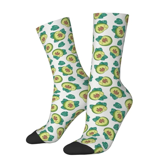 Logiee Avocado Sleeping Print Adult Socks for Men & Women,Calf Socks, Ankle Socks,Boots Socks,Breathable Casual Sock,Unisex Crew Socks