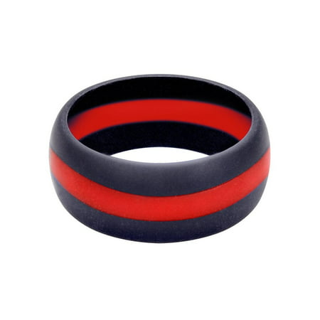 Rothco Thin Red Line Silicone Finger Ring, Firefighter Support Ring