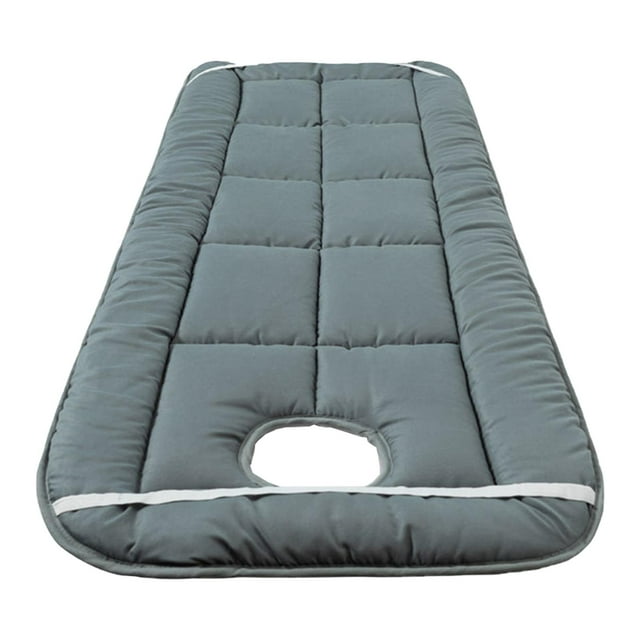 Almohadilla para mesa de masaje de 70 x 185 cm, poliéster, transpirable, con agujeros, suave y cómoda para cama de salón. gris