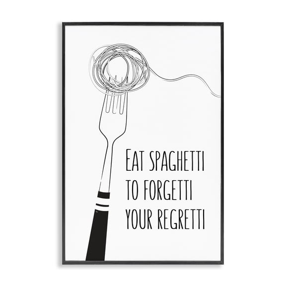 Stupell Industries Eclectic Funny Spaghetti Sass Black Framed Giclee Art, 12 x 18, by Martina Pavlova