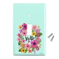 thumbnail image 2 of Hello with Pretty Flowers Plastic Wall Decor Toggle Light Switch Plate Cover, 2 of 4