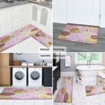 thumbnail image 6 of 2 Piece Pink Flowers Dalia Spring Rug Kitchen Rug Set, Decor Kitchen Rugs, Absorbent Non-Slip Washable Floor Mats, Home Indoor Runner Rugs 17"x47"+17"x30", 6 of 7