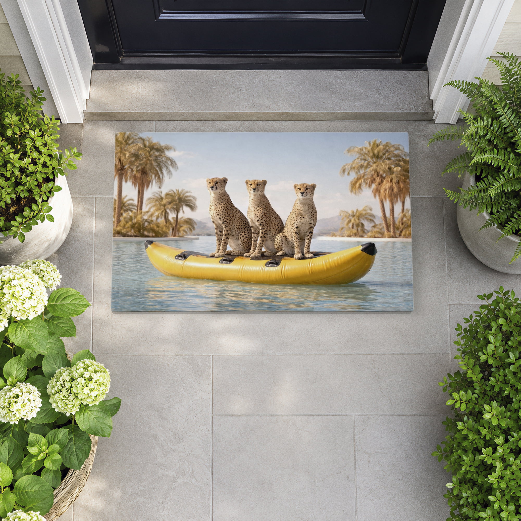 Stupell Industries Three Cheetahs on Lake Printed Outdoor Door Floor Mat, design by Ziwei Li