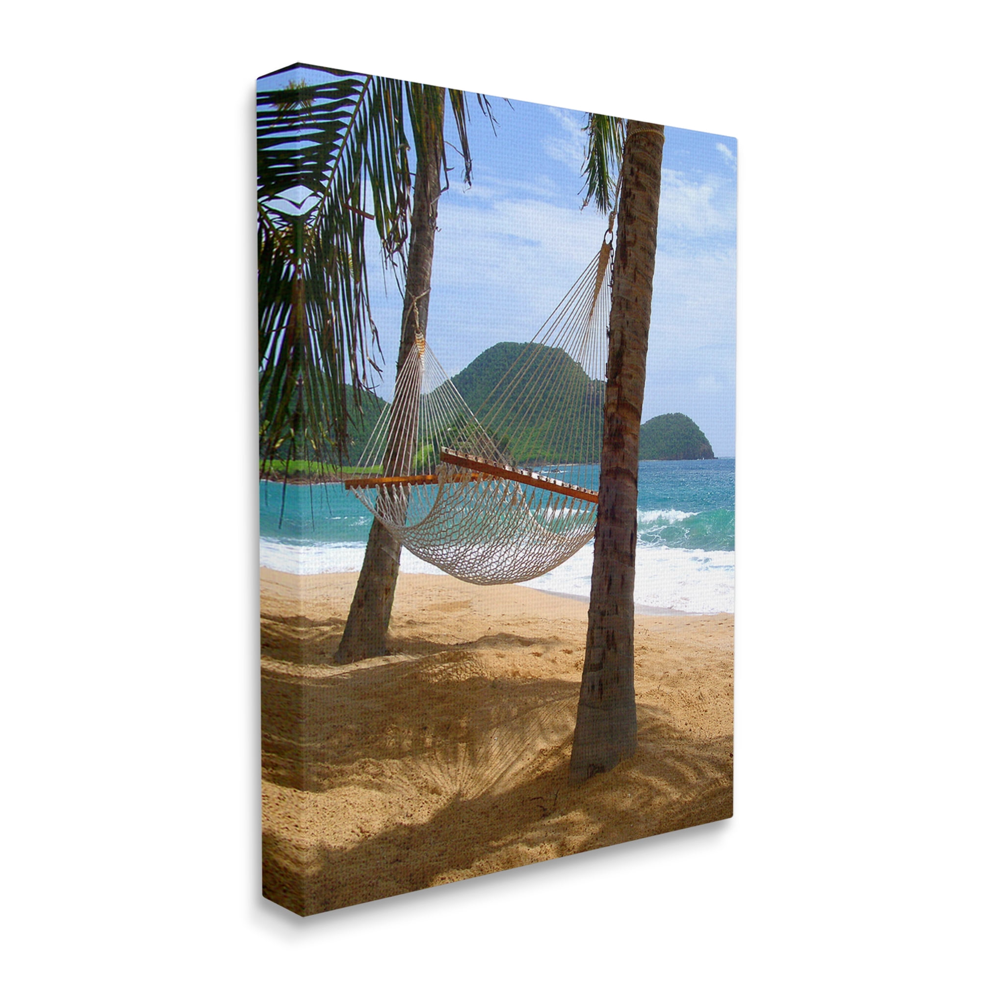 Stupell Industries Hammock on Palm Trees Nature Photography Gallery Wrapped Canvas Print Wall Art, 24 x 30