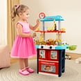 thumbnail image 6 of Kids Play Kitchen Set, Toddler Kitchen Playset with Sound & Light, Cooking Stove with Steam, Play Food Toy and Kitchen Accessories, Kitchen Toy for Kids Girls Boys Pink, 6 of 8