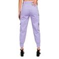 thumbnail image 3 of American Bazi Women's High Waist Double Cargo Jogger Pants RJH3808 - Lavender - Medium, 3 of 6