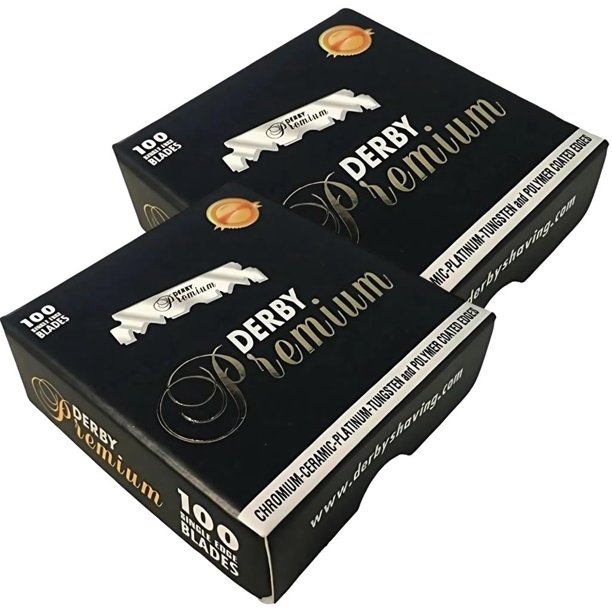 Cuchillas Derby Premium 200 de un solo filo con recubrimiento