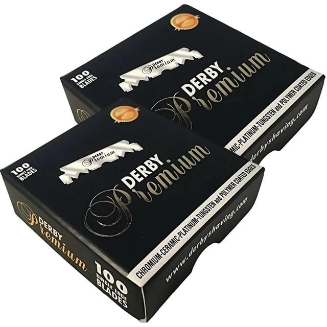 Cuchillas Derby Premium 200 de un solo filo con recubrimiento