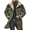 Army Green, variant on Men Jacket Large Plush Lapel Long Sleeve Vintage Suede Jacket with Pockets Zipper Up Mid-length Motorcycle Coat