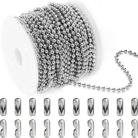 Oasiva Stainless Steel Ball Chains Necklace Bead Chain Dog Tags Ball Bead Chain