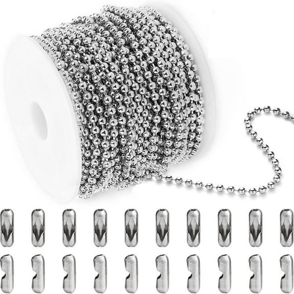 Oasiva Stainless Steel Ball Chains Necklace Bead Chain Dog Tags Ball Bead Chain