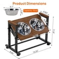 thumbnail image 2 of Walnest Elevated Dog Bowls Stand with 2 Stainless Steel Dishes&Non-Slip Feet,Adjustable Raised Cat Dog Bowl Stand Feeder Dog Food and Water Bowls for Small Dogs Cats and Pet,Walnut, 2 of 9