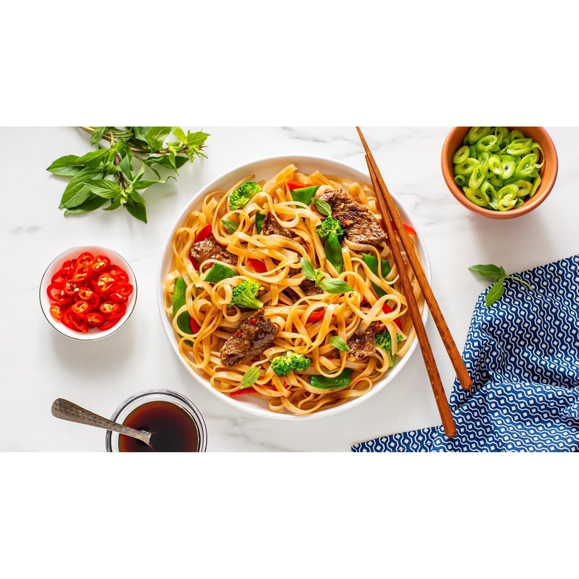 Blue Dragon Medium Rice Noodles, 10.58 oz, Pack of 4