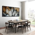 thumbnail image 2 of HFDF Feather Canvas Wall Art Modern Living Room Bedroom Wall Decoration Large Canvas Painting Artwork for Home Decor White Gold Brown Feather Picture 18x12inch Framed, 2 of 6
