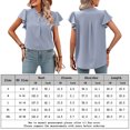 thumbnail image 2 of Blusa De Manga Corta Camiseta informal para mujer con cuello en V y volantes ligera para mujer de ajuste relajado (azul claro S) Ygjytge para Mujer azul claro T M, 2 of 7