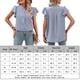 thumbnail image 2 of Blusa De Manga Corta Camiseta informal para mujer con cuello en V y volantes ligera para mujer de ajuste relajado (azul claro XL) Kuymtek para Mujer azul claro T XXL, 2 of 7