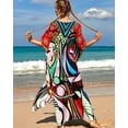 thumbnail image 4 of Edolynsa Women's Plus size kaftan dresses printed bathing suit cover-ups caftans for women loungewear, 4 of 6