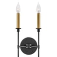 thumbnail image 3 of 83072BK Lark Hux - 2 Light Tall Wall Sconce In Transitional and Classic Style-24 Inches Tall and 7.5 Inches Wide, 3 of 15