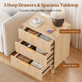 thumbnail image 6 of GIKPAL Night Stands for Bedroom, Modern Bedside Table with 3 Drawers & Charging Station,Fluted Panel End Tables for Bedroom & Living Room, Natural, 6 of 9