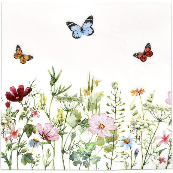 Wildflower Floral Luncheon Napkins