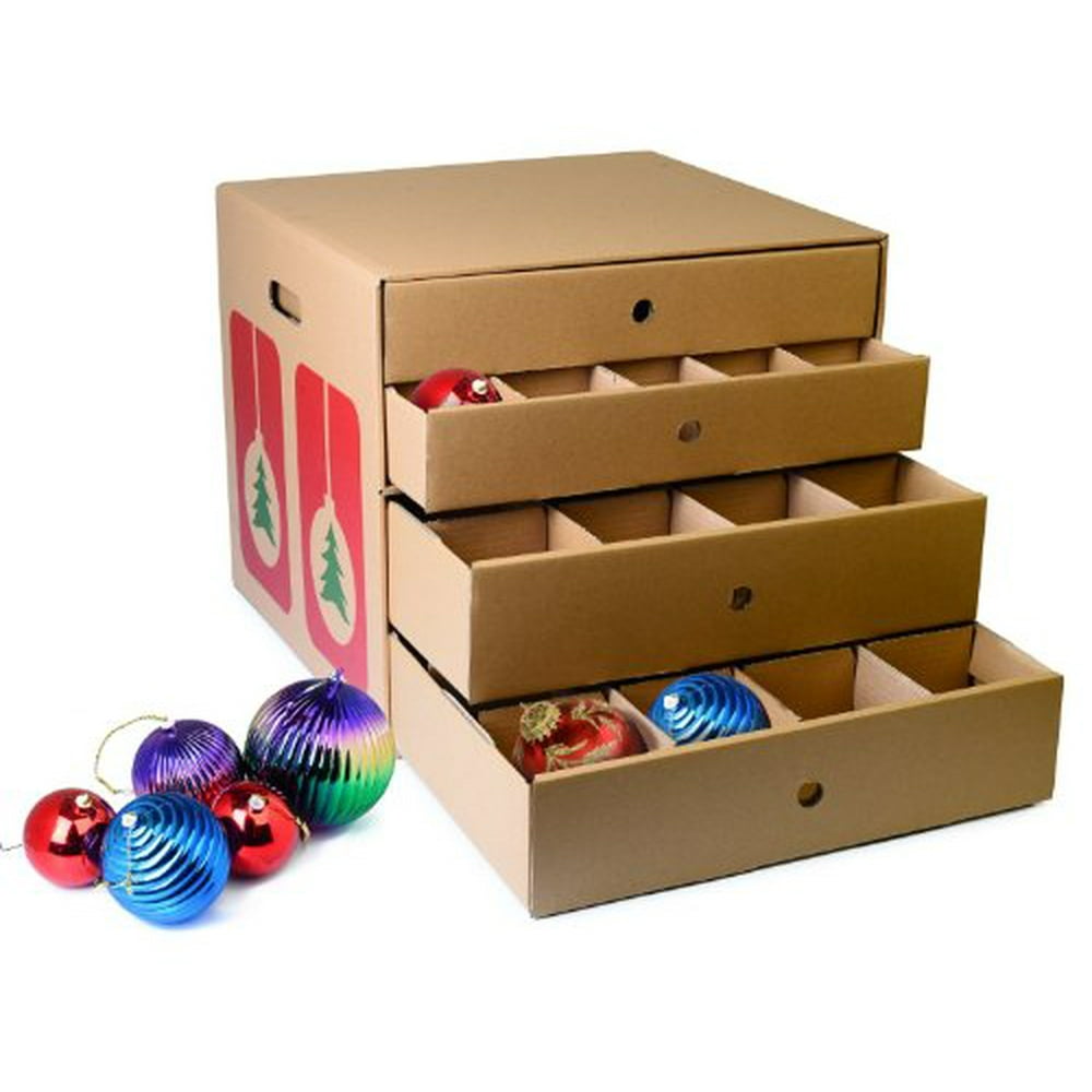 Christmas Decoration Storage Large Corrugated Ornament Organizer with