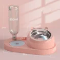 thumbnail image 3 of Cuenco Surrunme de acero inoxidable o cerámica para gatos, cuenco doble para perros, bebedero automático, dispensador de comida y bebida para mascotas, 3 of 5