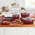 thumbnail image 2 of The Pioneer Woman Frontier Speckle 12-Piece Aluminum Cookware Set, Merlot, 2 of 12