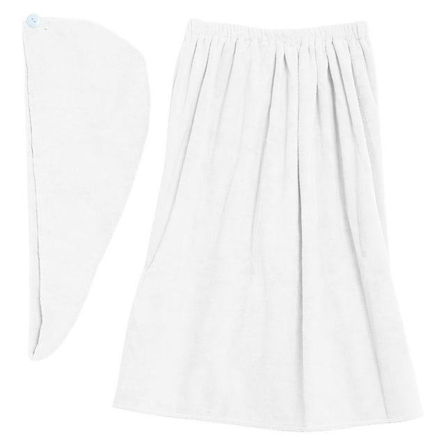 Ensemble de Serviette de Bain Bonnet de Douche Grande Serviette 70*140 Fibre Ensemble Super Absorbant Jupe de Douche Variable Bonnet pour Cheveux Secs