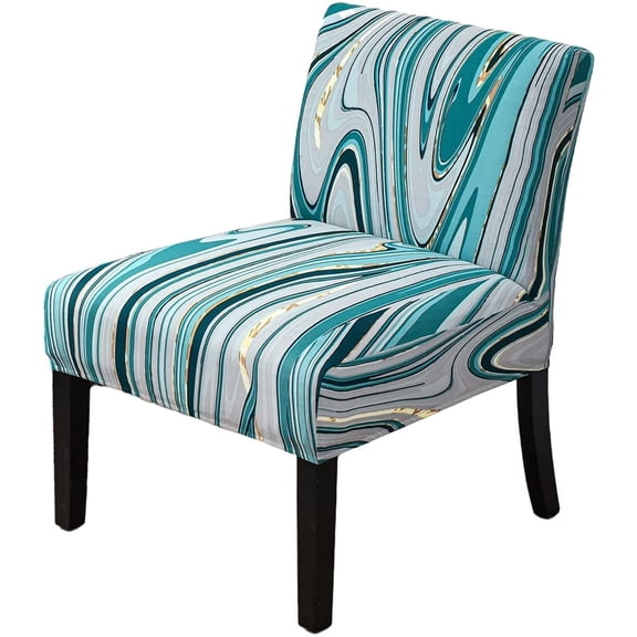 KALAKALA Stretch Armless Chair Slipcovers, Spandex Accent Chair Covers Printed Furniture Protector Covers Armless Accent Chair Slipcovers with Elastic Bottom for Living Room Bedroom