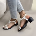thumbnail image 7 of Fnooota Womens Heeled Sandals, Party Open Toe Ankle Strap Non-slip Summer Shoes White Size 7, 7 of 7