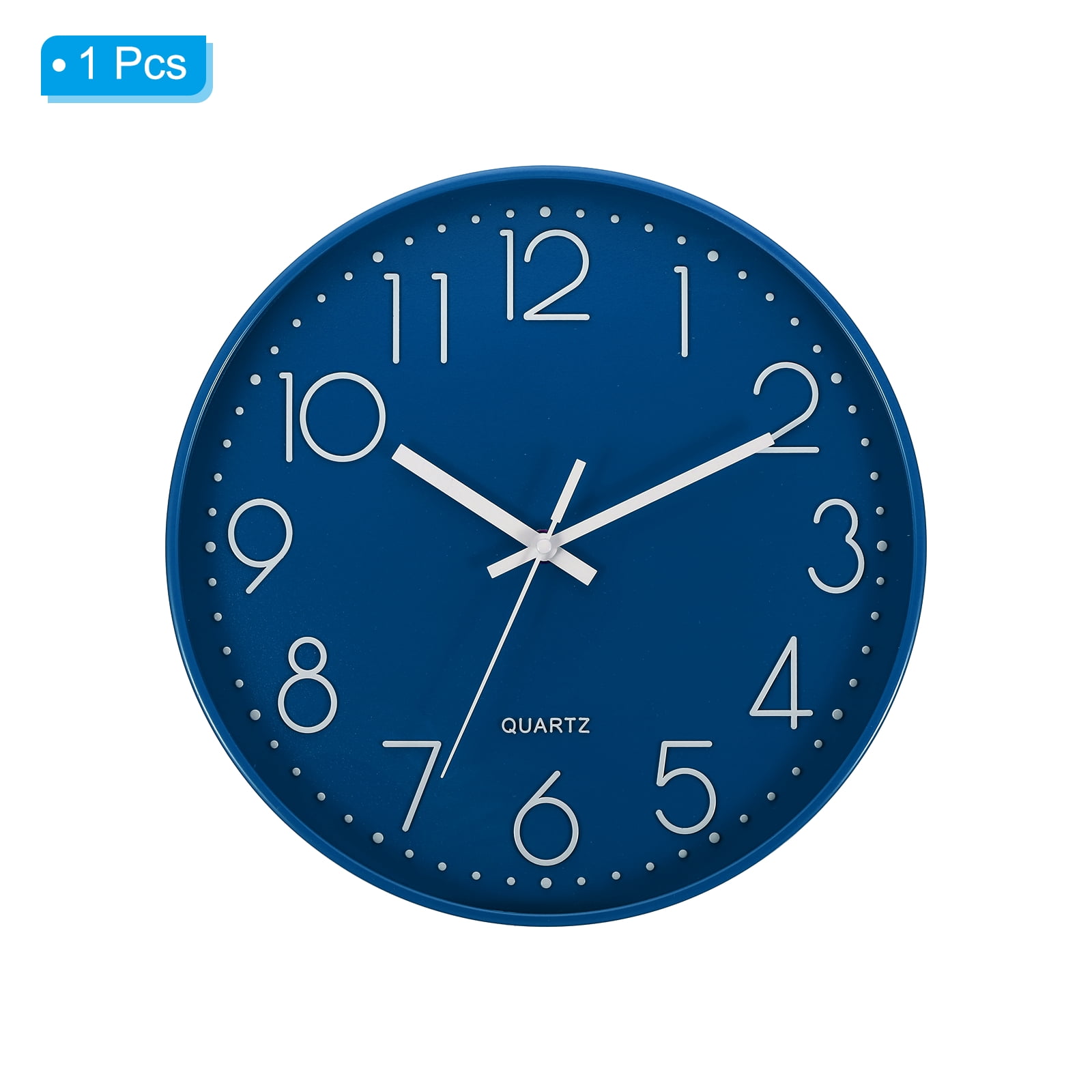 Uxcell 12" Wall Clock Battery Operated Silent Non Ticking Round Clock, Dark Blue