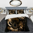 thumbnail image 2 of Designart "Daisy in Black and Gold III" Floral & Botanical Bedding Covert Set - Daisy Black Floral Bed Set With 1 Sham, 2 of 6