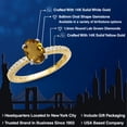 thumbnail image 2 of Gem Stone King 14K Two Tone Gold Whiskey Quartz and Lab Grown Diamond Engagement Ring for Women | 1.16 Cttw | Oval 8X6MM | Gemstone Birthstone | Size 9, 2 of 6