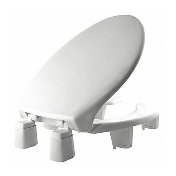 BEMIS 3L2150T 000 Medic-Aid 3" Lift Raised Open Front Plastic Toilet Seat with Cover, ELONGATED, Long Lasting Solid Plastic, White CA3