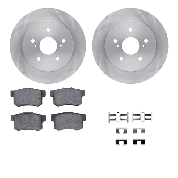 Dynamic Friction Company Rear Brake Rotors with 5000 Advanced Brake Pads includes Hardware 6512-01038