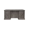 thumbnail image 3 of Rustic Double Pedestal Desk Wood Office Table Fully Assembled Gray, 3 of 11
